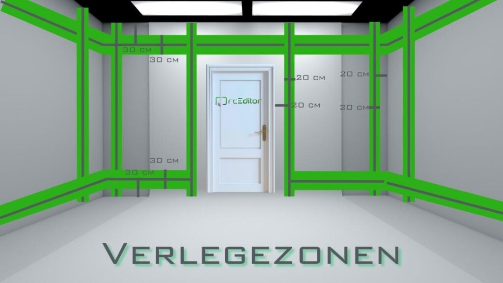 Verlegezonen / installationszonen in einem Raum