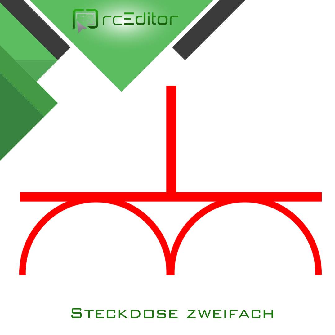 Symbol / Schaltzeichen: Steckdose Zweifach
