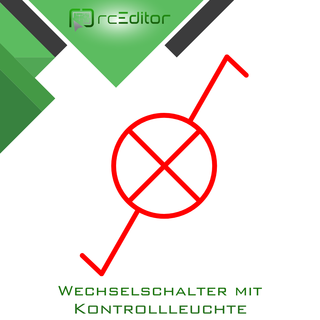 Symbol für Wechselschalter mit Kontrollleuchte